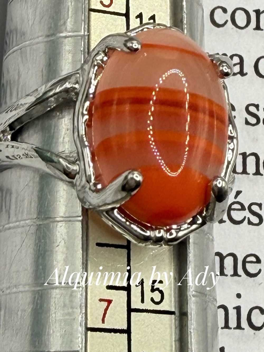 Peach-Orange agate Ring